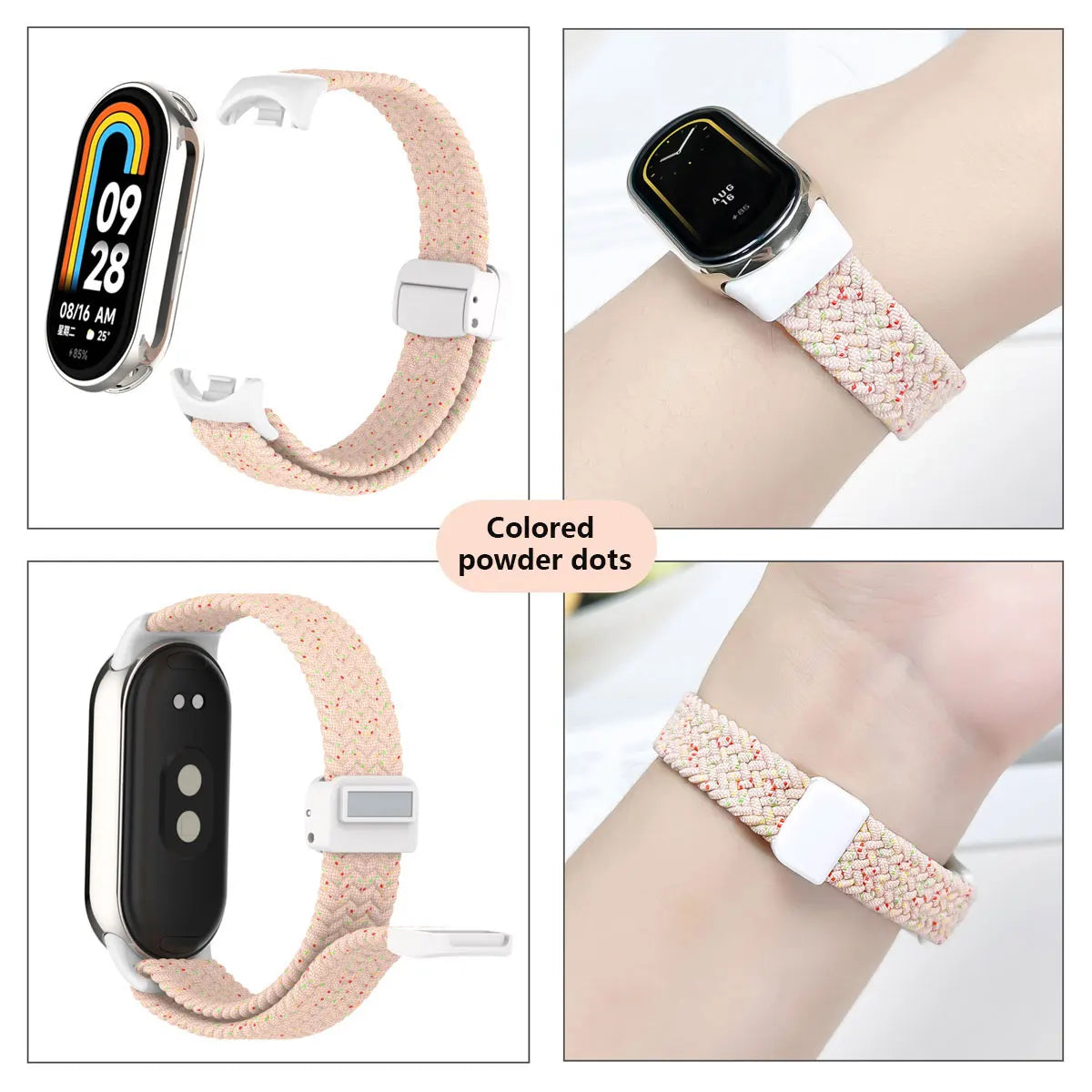 Suitable for Xiaomi Band 8 Wristband, Nylon Braided Strap, Magnet Buckle, Luxury Personality, Mi Band 8 Replacement Strap
