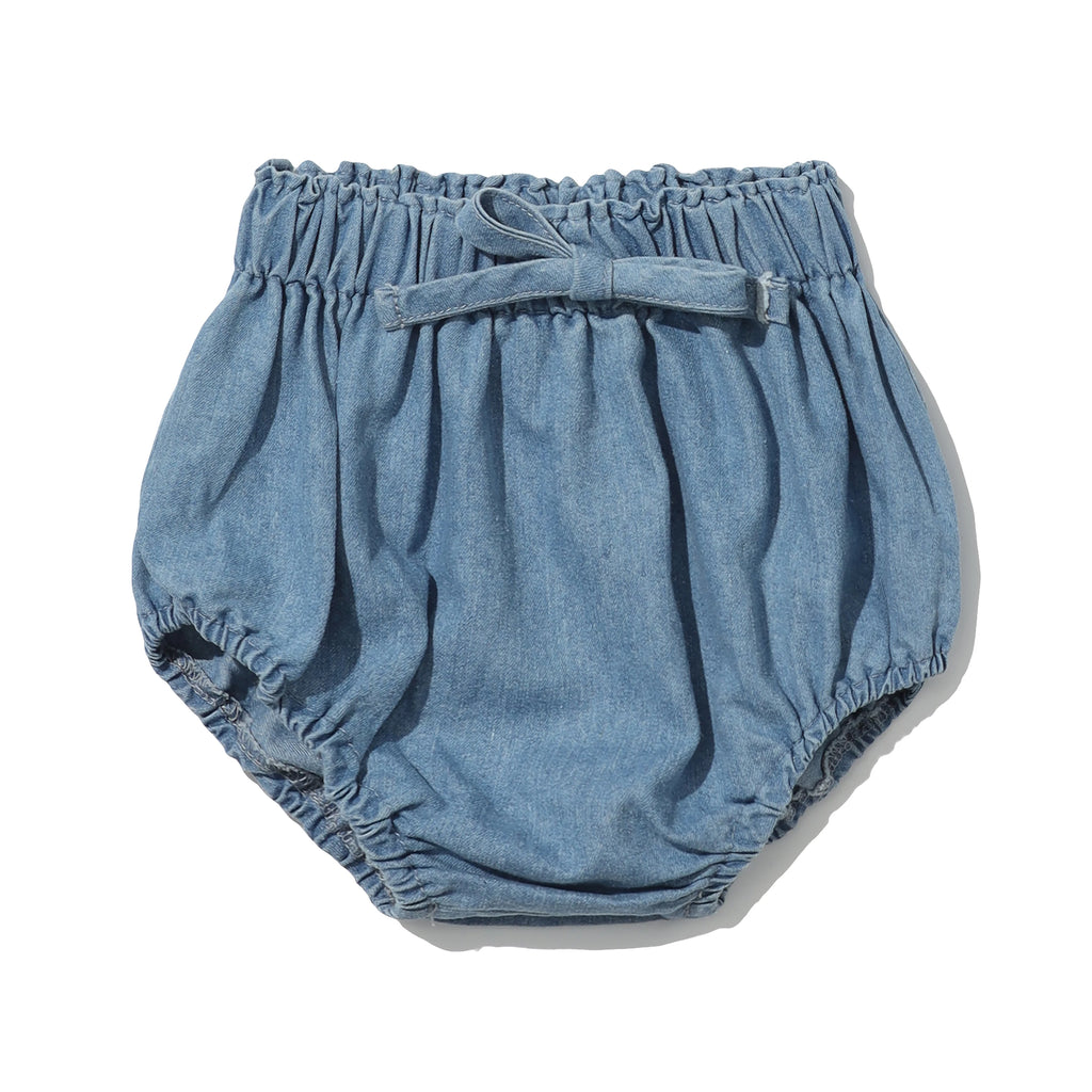 Newborn Baby Denim Bloomers Shorts Soft Cozy Cotton Toddler Boys Girls Summer Shorts Pants with Pockets Kids Clothing 0-3T