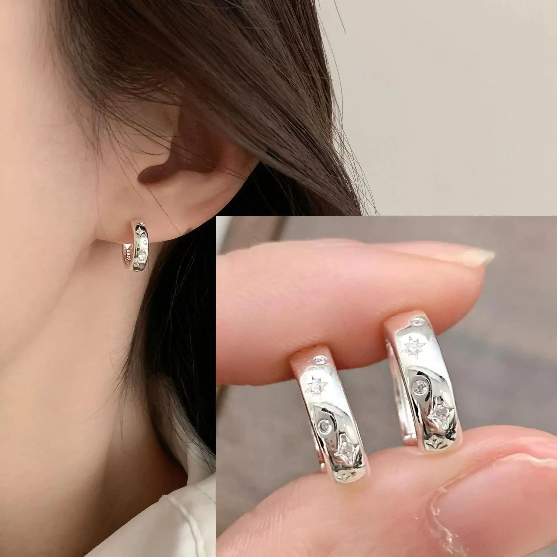 925 Sterling Silver Star Earring for Women Girl Personal Originality Trend Hip Hop Neutral Jewelry Gift Dropshipping