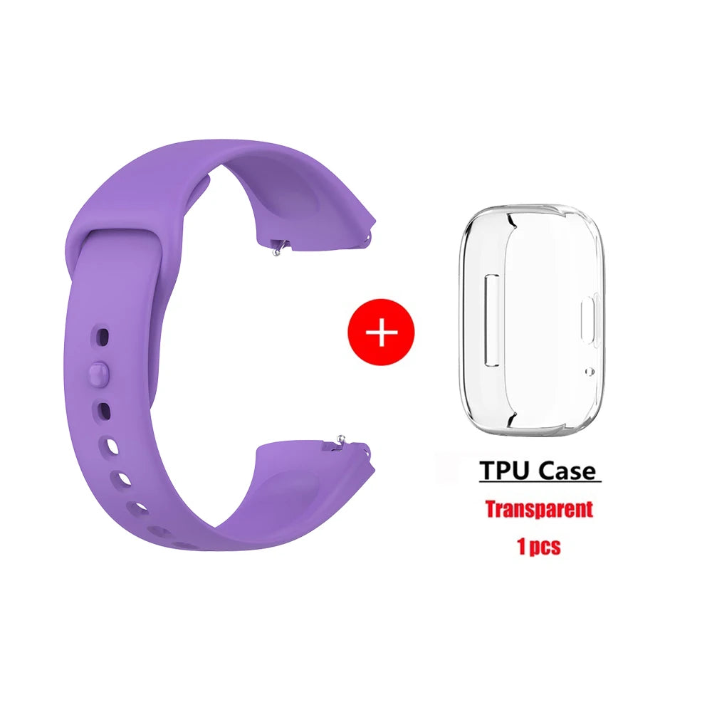 Soft Silicone Strap for Redmi Watch 3 Active Strap Accessories Smart Replacement Watchband and Screen Protector Case Wristband