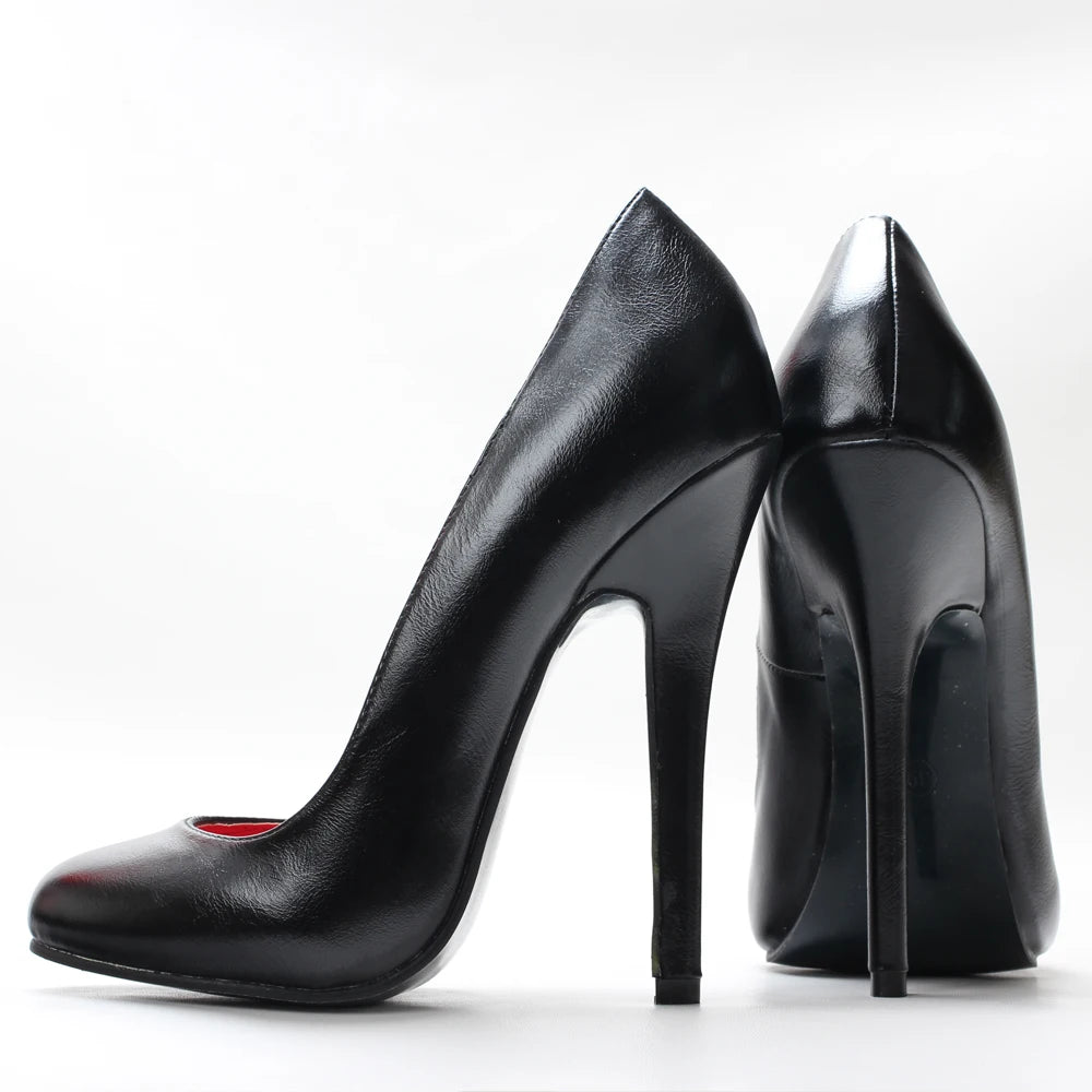 5.5 Inch Stiletto High Heel Unisex Sleek Night Club Round Toe Pump Plus Size Shoes Party Shoes Size36-46 In Stock