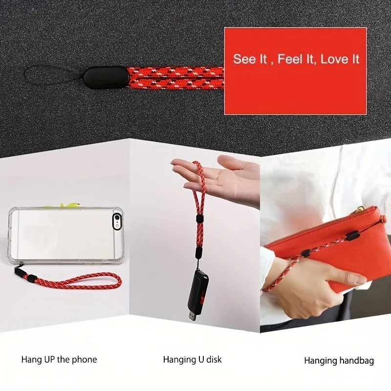 Hot Mobile Phone Straps USB Key Short Lanyard Adjustable Walkie Talkie Hand Strap Wrist Rope Audio Anti-lost Lanyard for iPhone