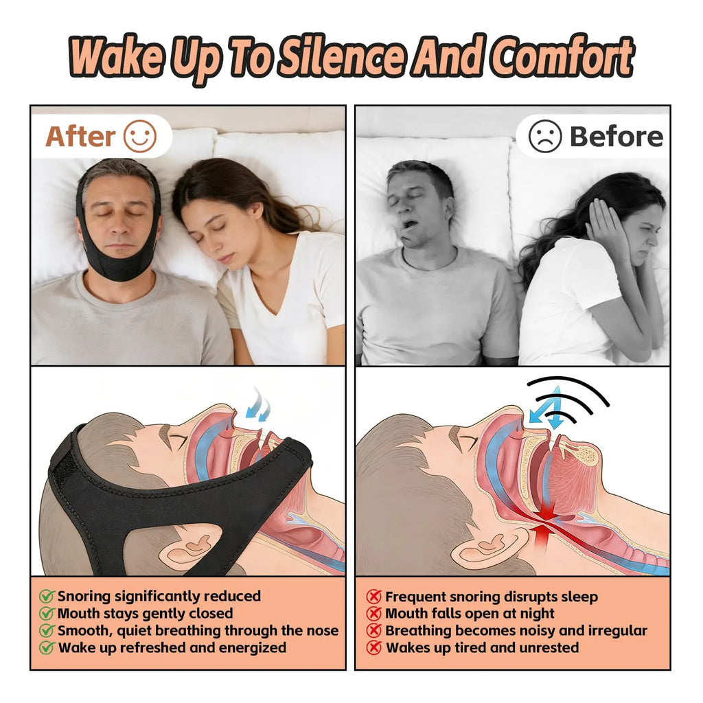 Anti-snoring Band Stop Snore Chin Strap Sleep Support Aid Tools Snoring Protection Jaw Belt Open Mouth Breathing Corrective Rest