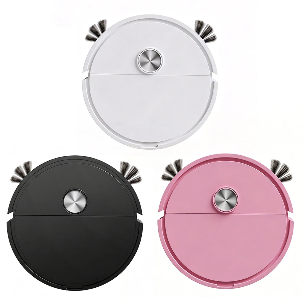 3 In 1 Compact Car Robot Vacuum Lightweight Smart Cleaning Machine Automatic Obstacle Avoidance for Pet Hair&Hard Floor&Carpet