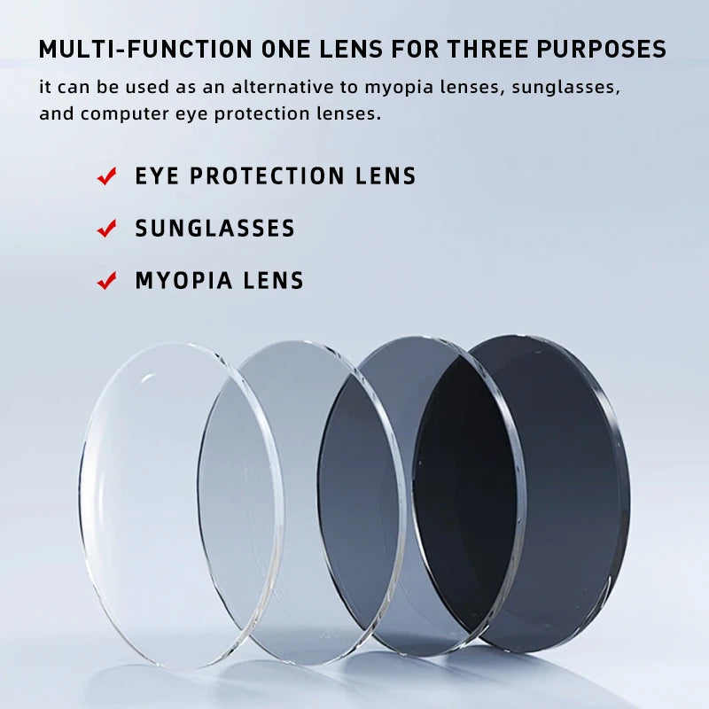 CLLOIO Photochromic Gray Brown Pink Purple Blue Lens 1.56 1.61 1.67 1.74 Prescription Lenses For Myopia Hyperopia Progressive