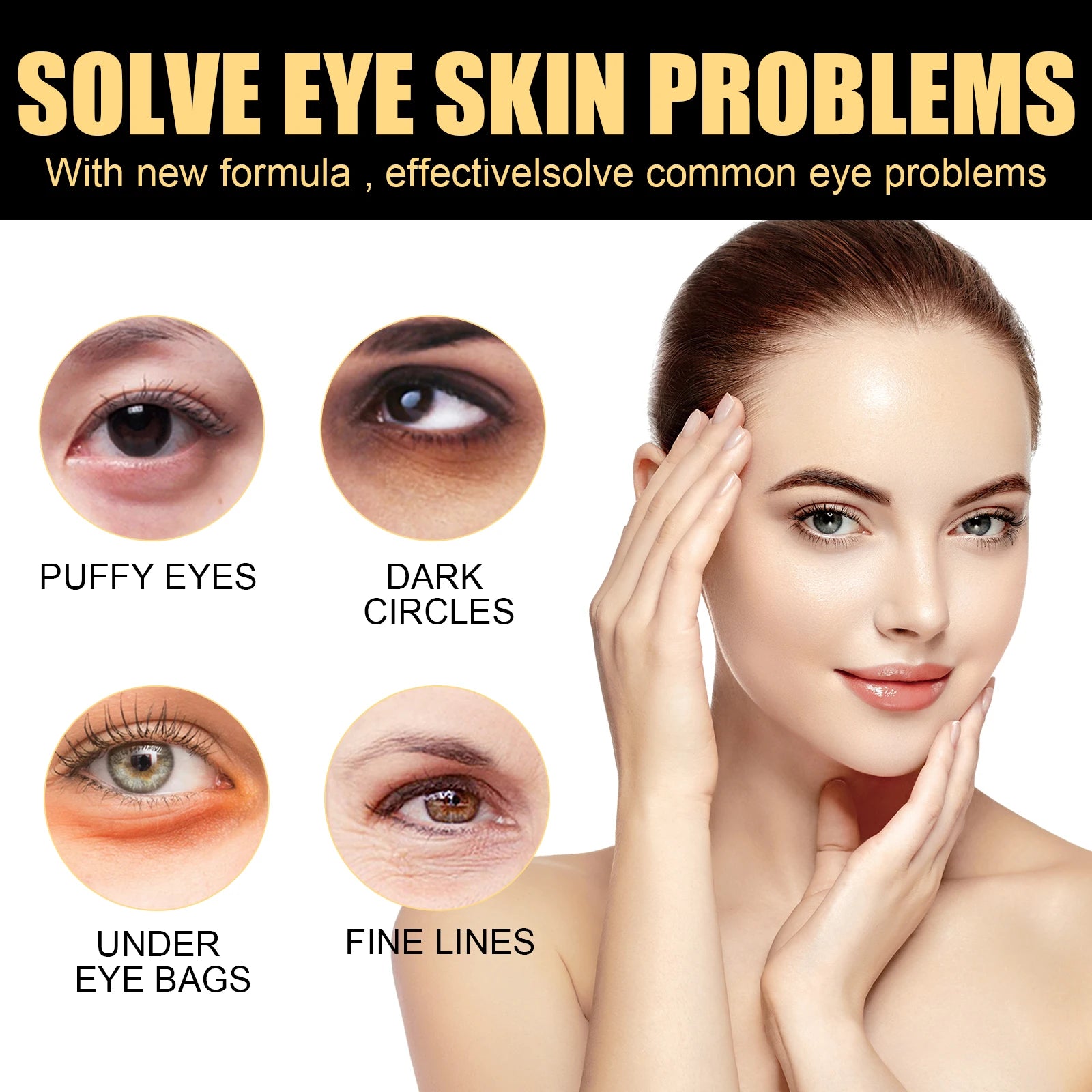 Instant Firming Eye Cream Firming Skin Around Eyes Reduce Dark Circles Eye Bags Moisturizing Eye Massage Cream Skin Care 15ml
