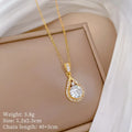 Fashionable Luxury Micro-Set Zircon Copper Pendant Necklace for Women Stylish Personality Versatile Stainless Steel Choker Jewel