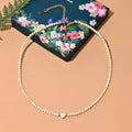 MOON GIRL Mother of Pearl Beads Heart Choker Fashion Dyed Natural Shell Necklace for Women Stainless Steel Collares Femme