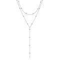 LATS Gold Color Double Layered Long Tassel Chain Necklaces for Women Simple Metal Geometric Bead Choker Necklace Fashion Jewelry