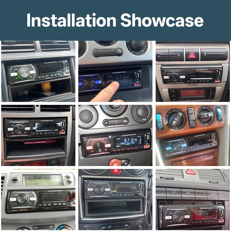 Hippcron Car Radio 1Din Stereo Player Digital Bluetooth Car MP3 Player Color FM AUX Radio Stereo Audio Music USB TF with In Dash