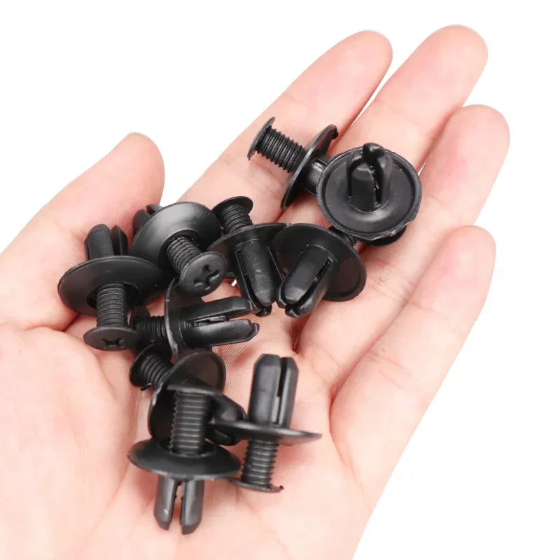 KKJOY Car Plastic Rivets Fasteners 8mm/6mm Bumper Fender Screws Clips 8mm Hole Auto Push Pin Clip Accessories for Vehicle Repair