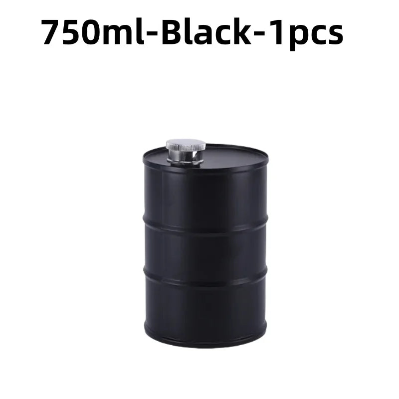 1Pc 25oz Water Bottle Drums Whisky  Portable Stainless Steel Hip Flask