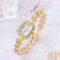 New Fashion Square Bracelet Watches For Woman Ladies Crystal Stainless Steel Wrist Casual Quartz Watch For Gifts Reloj Mujer Hot