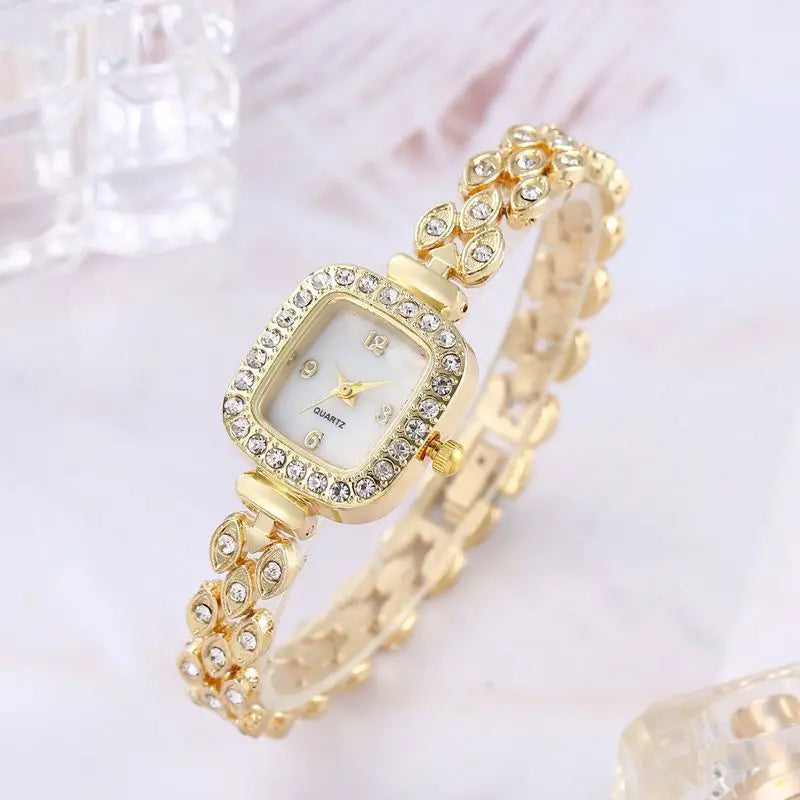 New Fashion Square Bracelet Watches For Woman Ladies Crystal Stainless Steel Wrist Casual Quartz Watch For Gifts Reloj Mujer Hot
