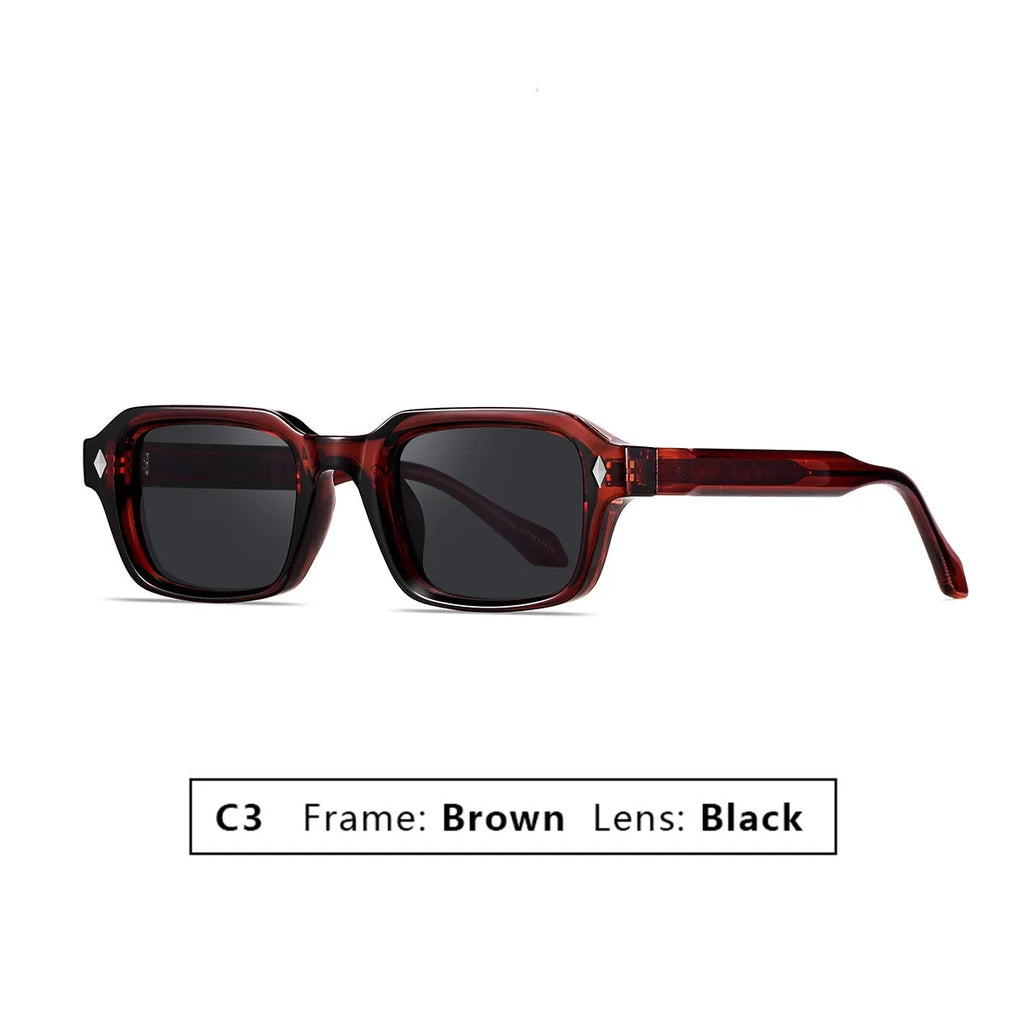 2025 New Small Square Frame Men's Sunglasses High Quality Propionic Acid Pin Technology Fashion Women Shades Punk Eyewear