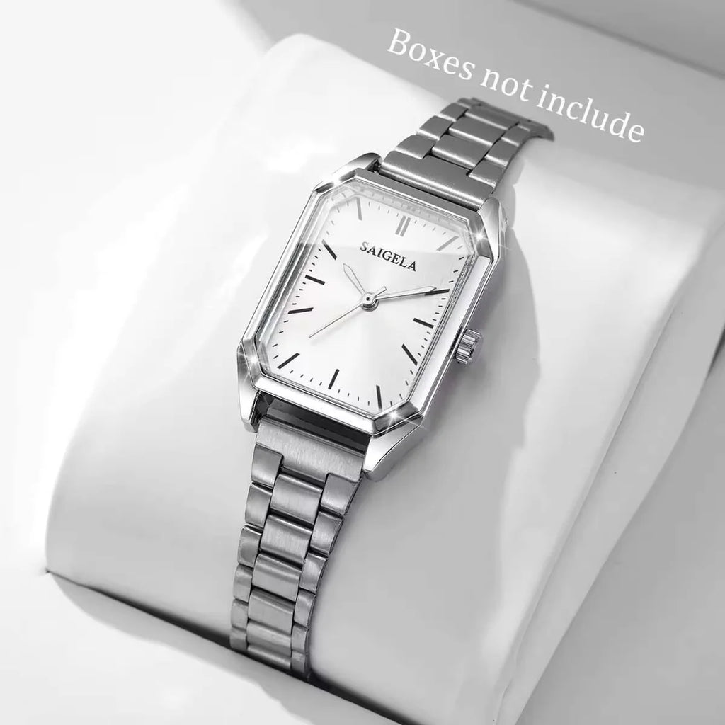 Fashion Rectangle Women Watches Simple Analog Quartz Wristwatch for Girls Clock Gift Reloj Mujer（Without Box）