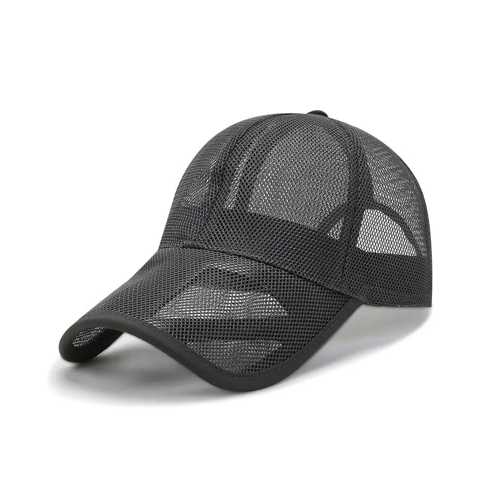 Unisex Summer Full Mesh Baseball Cap Trucker Cap Trucker Caps Men Fishing Hat Quick Dry Golf Running Hat Adjustable Snapback Hat