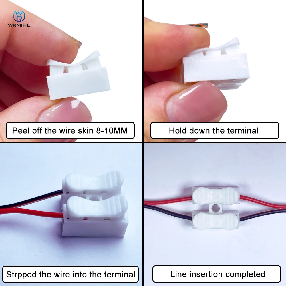 CH-2 3CH Cable Wire Connector Fast Wiring Terminals Welding Quick Spring Clamp Wire Quick Connector No Screw Terminal Block 2/3P