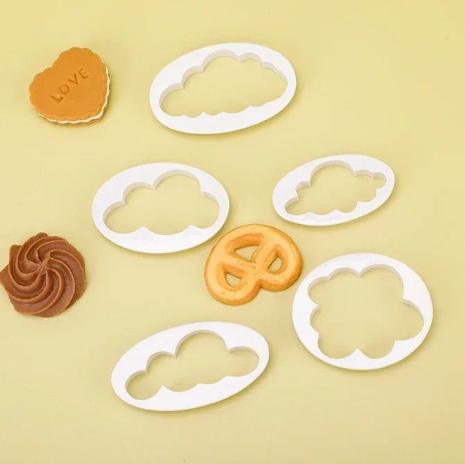 5Pcs/set Fondant Cutter Cloud Plastic Cake Cookie Biscuit Cutter Fondant Mold Fondant Cake Decorating Tools Sugar Craft