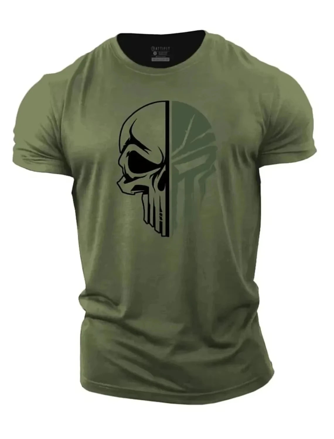 Men's digital printed skull printed T-shirt Fitness top Short sleeve T-shirt quick drying breathable