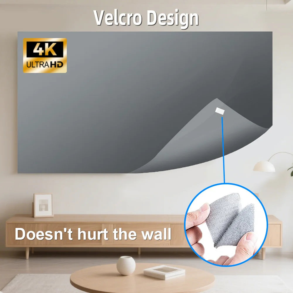 Velec Portable Anti-Light Projector Screen 60/120 Inches Wrinkle-Free Foldable Universal for Home Outdoor Office Accessories