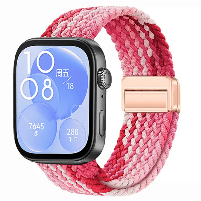 Magnetic Buckle Strap for Huawei Watch Fit 3/4/4 Pro Nylon Loop Bracelet Correa for Huawei Watch Fit 5/Fit 5 Pro Smart Wristband