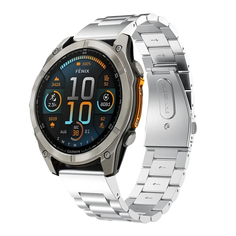 Quick Fit 26mm 22mm 20mm Metal Strap For Garmin Tactix 8 Fenix 8/E 7X 6X Stainless Steel Bracelet Enduro 3 Forerunner 965 Band