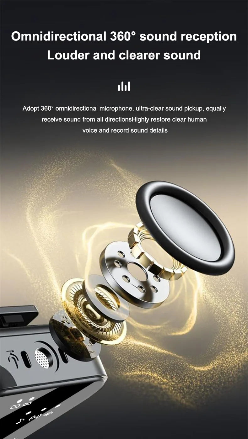 Wireless Lavalier Microphone Noise Cancelling Clip Mic Rechargeable For IOS Android Live Streaming Podcast Vlog Recording