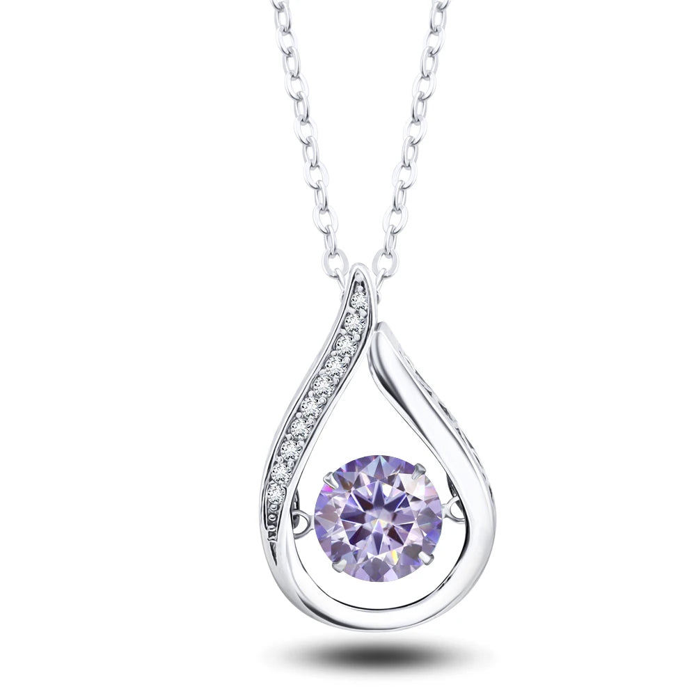 VVS1 D Color Moissanite Necklace For Women Fine Jewelry 925 Sterling Sliver Chain Plated 18k White Gold
