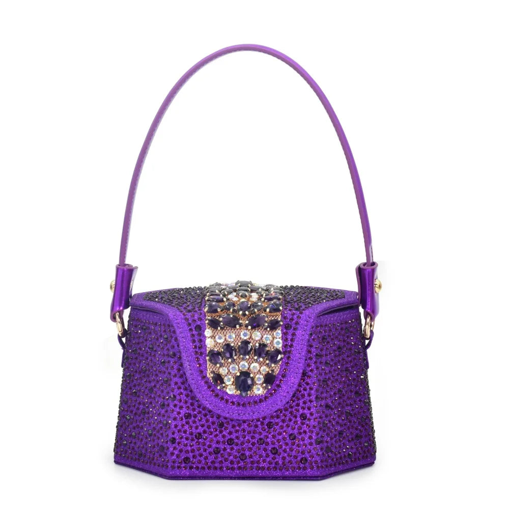 Latest Design Women Nigerian Italian Shoes and Bags Set Decorated with Rhinestone Shoes for Women and Bag 2026 Designer Luxury