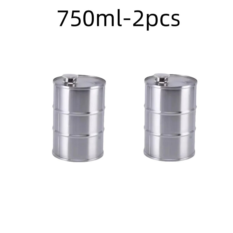 1Pc 25oz Water Bottle Drums Whisky  Portable Stainless Steel Hip Flask