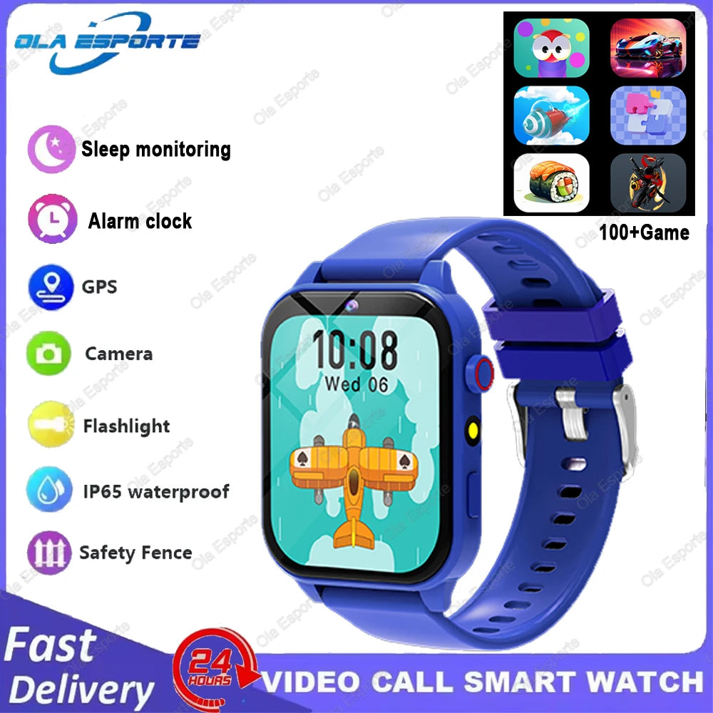 2026 New Smart Watch Kids 1.83 Inch Display 18 Games Sleep Monitor Camera Alarm Clock Children Kids Smartwatch Boys Girls Gifts