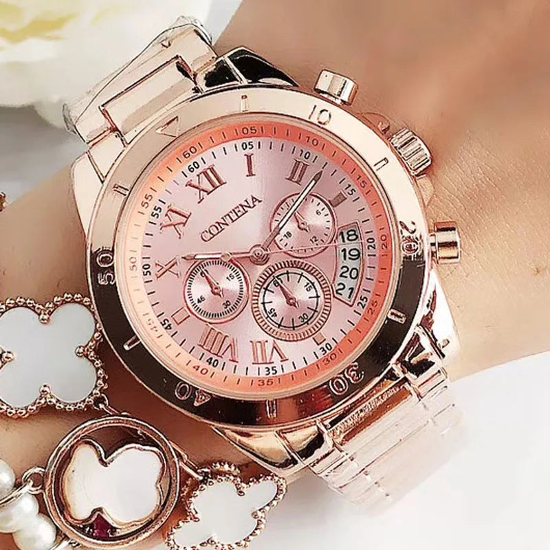 CONTENA Top Brand Luxury Watches for Women Fashion Creative Steel Bracelet Women's Watches Ladies Quartz Watch Reloj Mujer