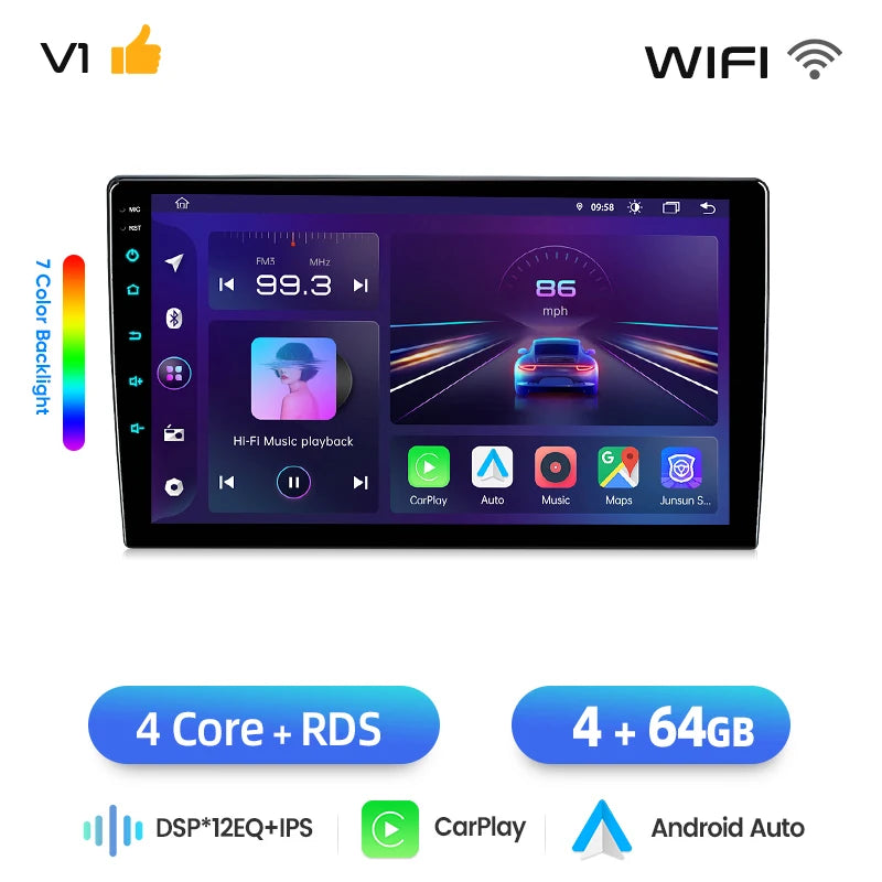 Junsun Wireless Carplay Android Auto Android 15 Car Multimedia Touch Screen Head Unit for Honda Civic  2013 2014 2015 GPS Radio Bluetooth 5.0 4G LTE 5G WiFi Smart Voice Control Stereo Receiver