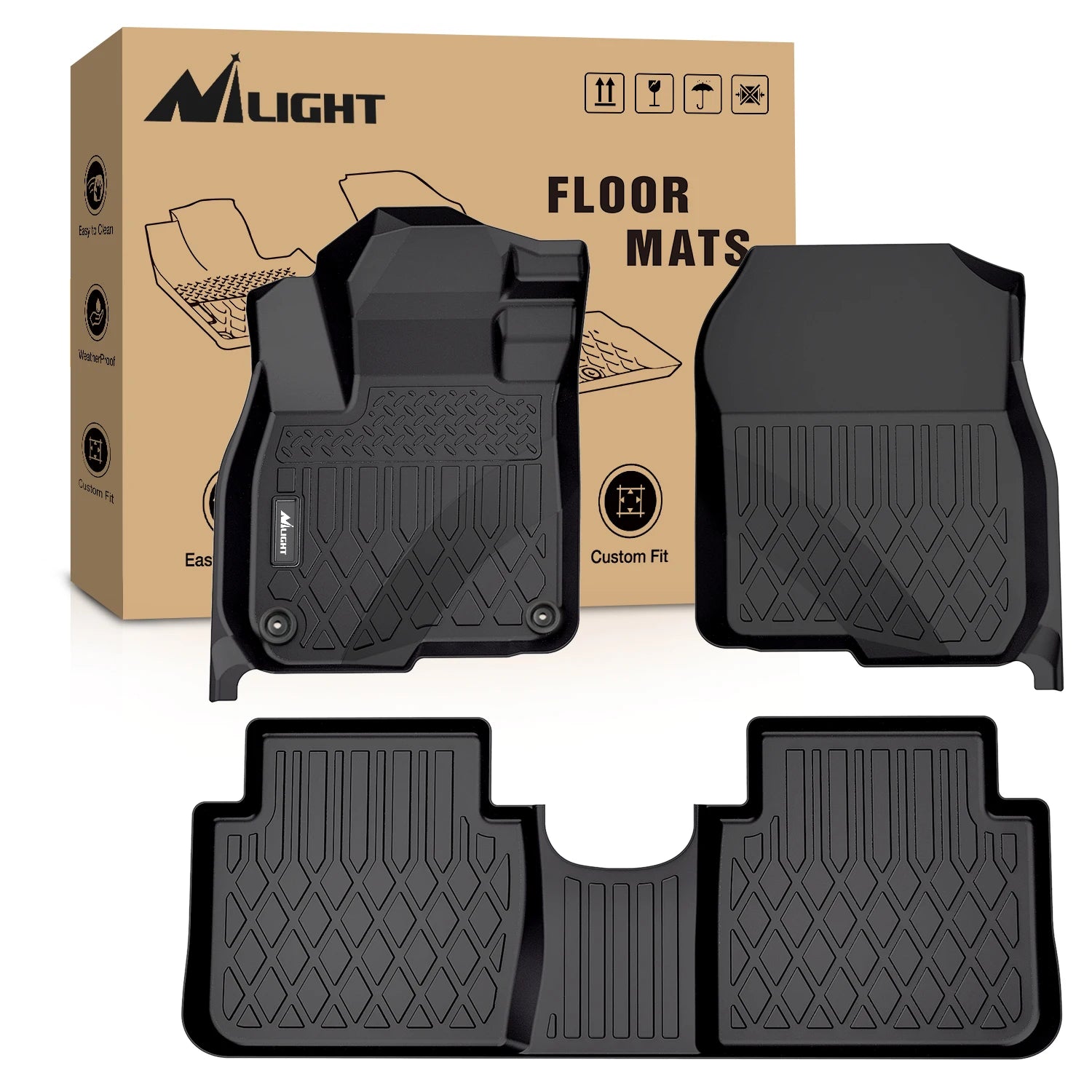 Nilight All-Weather TPE Floor Mats for Honda CRV (CR-V) 2012 2013 2014 2015 2016 2017 2018 2019 2020 2021 2022 2023 2024 2025,Custom Fit Waterproof Anti-Slip Floor Liners, Car Interior Protection Heavy Duty Floor Liners