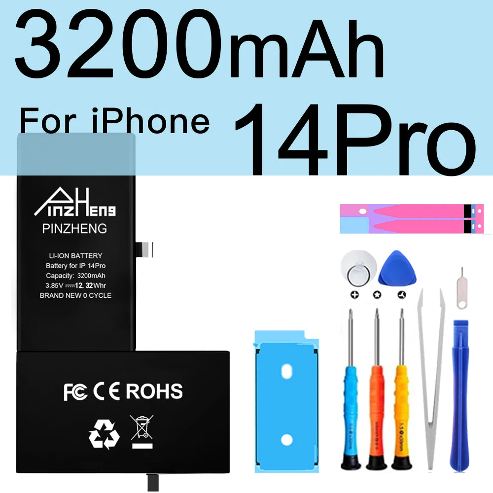 PINZHENG Real High Capacity Battery For iPhone 16 14 15 Pro Max 15 16 14 Pro 14 Plus 15 Plus 16 Pro Max Replacement Batteries