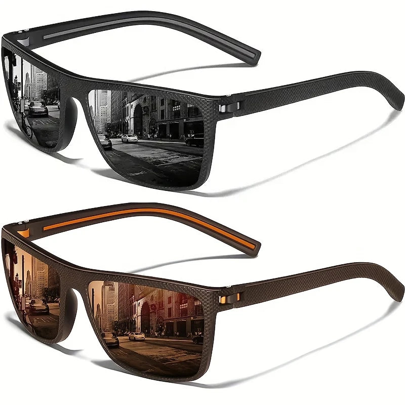 Square Polarized Sunglasses for Men and Women Lightweight Frame Sun Glasses