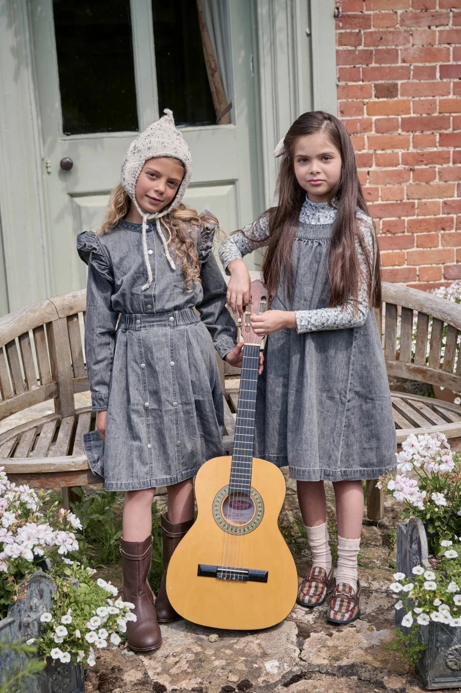 Clearance sale AS AW25 Grey denim collection + jersey ribbing family matching clothes boys girls clothing