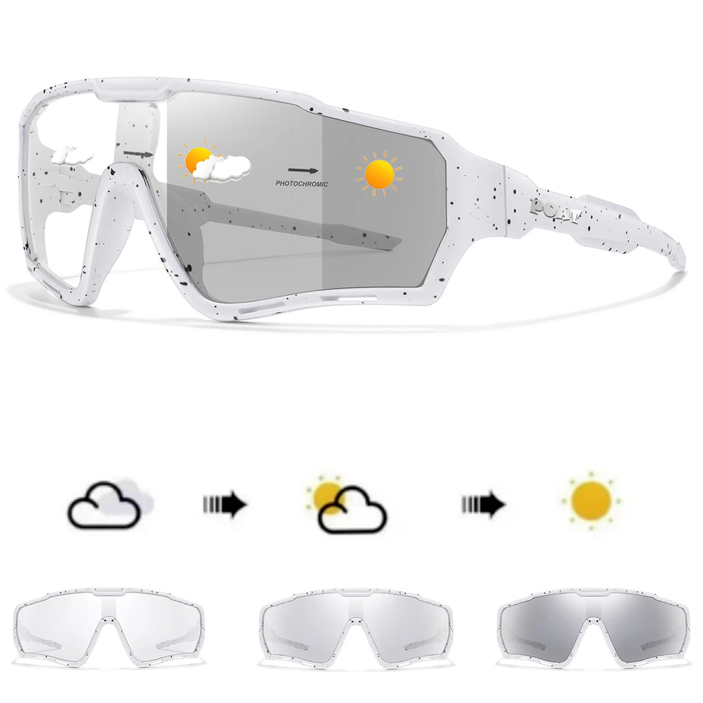 POAT Brand Men Women MTB Bike Bicycle Photochromic Eyewear Cycling Fishing Running Glasses New Style Sunglasses Sports