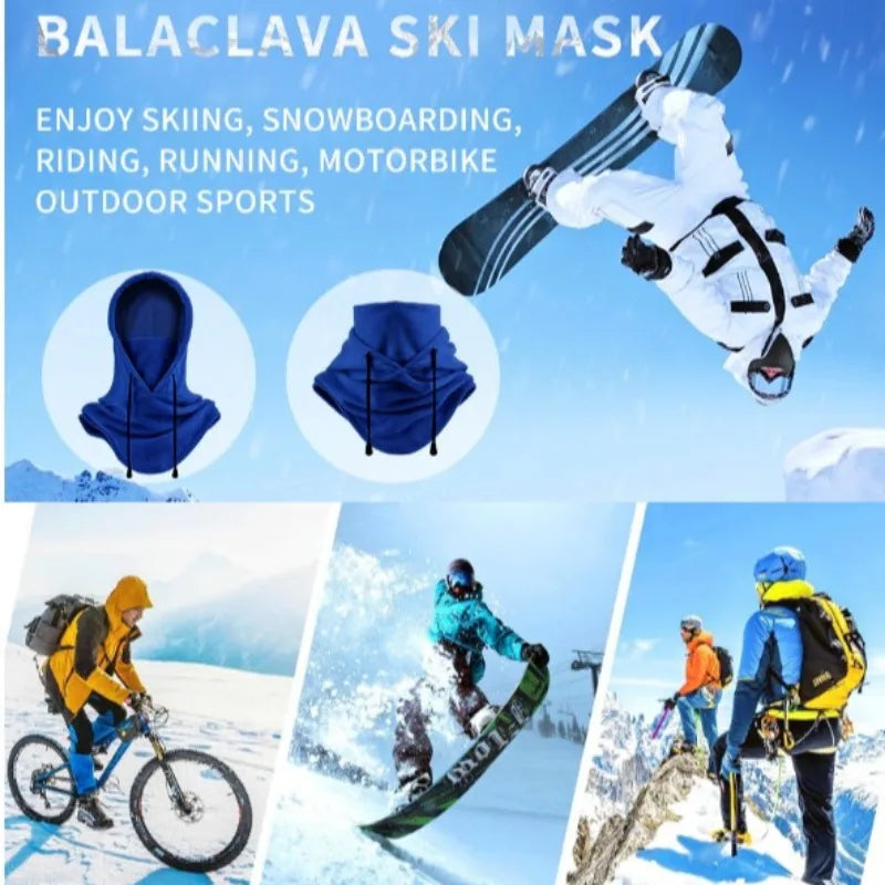Winter Thermal Fleece Hat Hooded Outdoor Windproof Skiing Sport Men Women Neck Warmer Balaclava Cycling Face Mask Masked Caps
