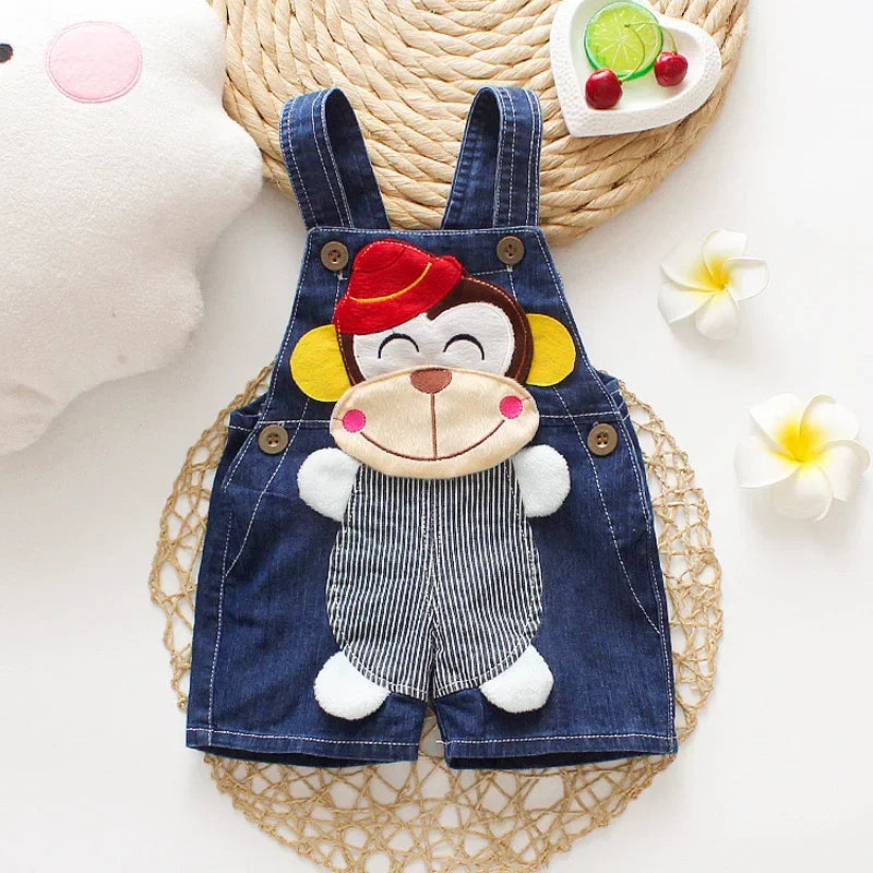 IENENS Summer Kids Baby Boys Jumper Pants Denim Clothing Shorts Jeans Overalls Toddler Infant Girl Playsuit Clothes Trousers