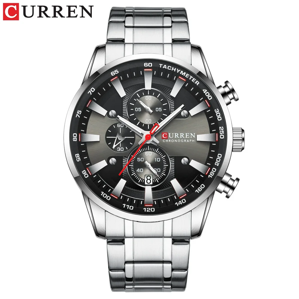 Men six-pin multifunctional quartz watch Waterproof round calendar wristwatch Sport Waterproof Wrist Chronograph Date Watches