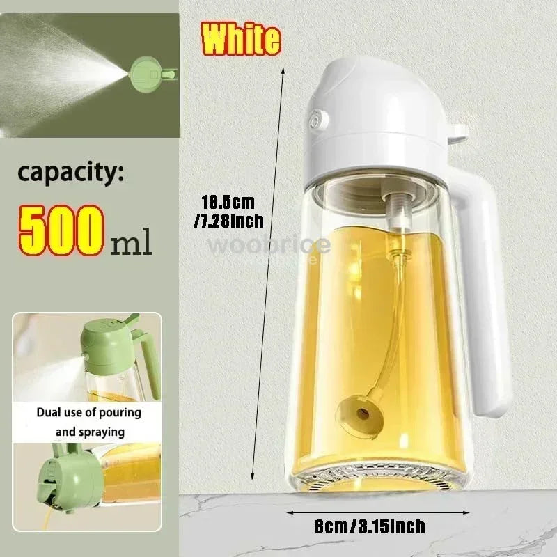Dual Purpose Glass Oil Bottle Kitchen Spray Oil Sprayer Bottle Kitchen Oils Spray Can Leakproof Oil Spray Bottle Household
