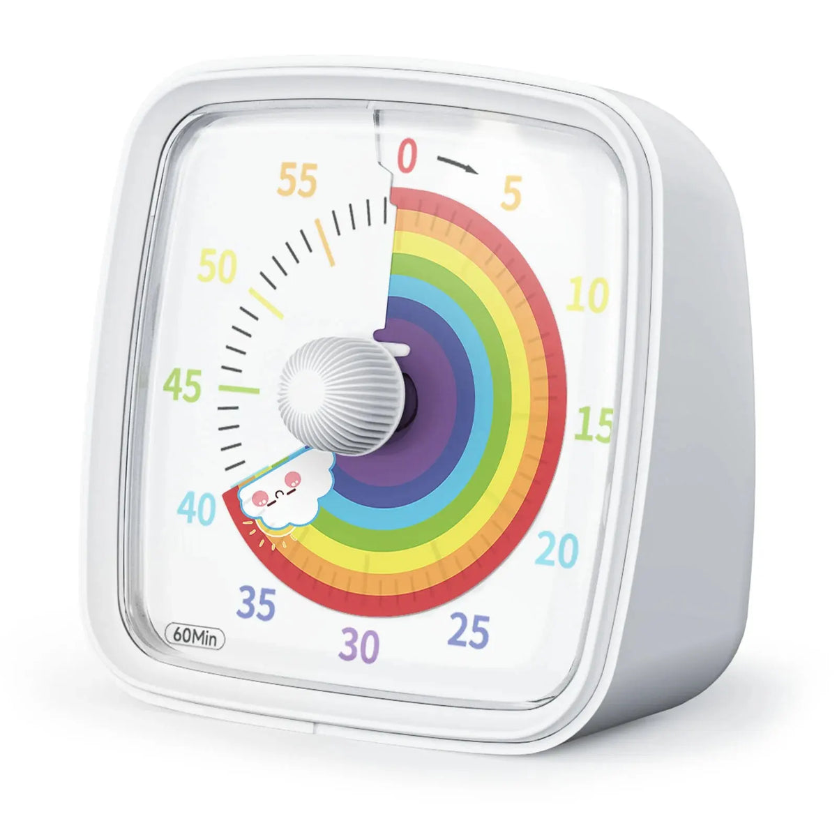 Yunbaoit Visual Timer with Night Light, 60-Minute Countdown Timer for Kids and Adults, Silent Classroom Timer for Home, School