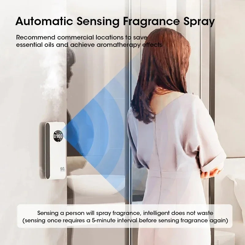 Body Sensor Wall-mounted Aromatherapy Machine Aroma Diffuser With Clock Sensor Light Home Fresh Air Deodorization