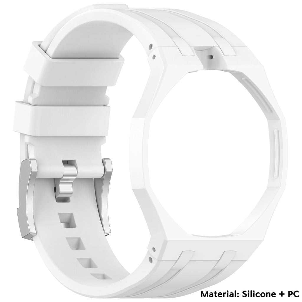 2 IN 1 PC Mod Kit Case Frame +Strap for Swatch AP Royal Pop Modification Integrated Silicone Matte Cover Bumper Band Accessories