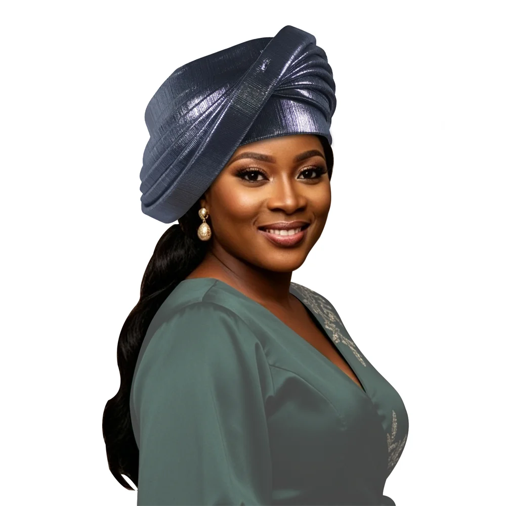 New Design Multi-layer Afrcian Headtie Turban Cap Lady Head Wraps Nigerian Auto Gele Wedding Geles Party Headpiece