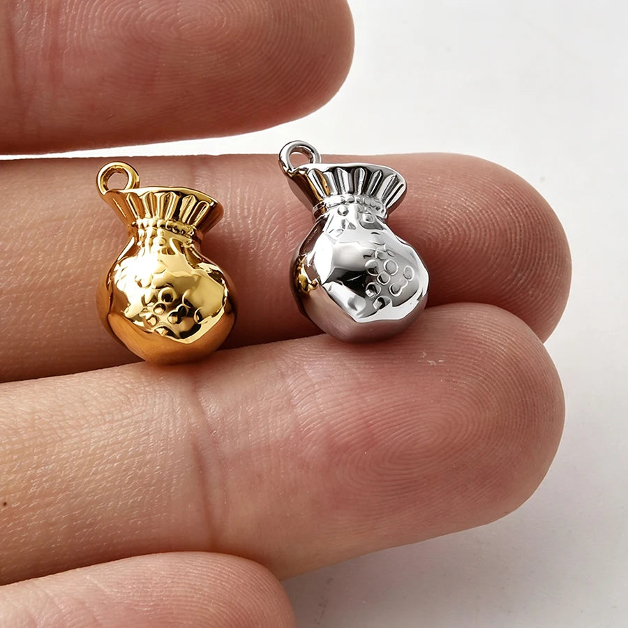 5pcs Lovely Animal Series Pendant Dog Bird Gold Plated 3D Stainless Steel Charms For DIY Jewelry Accessory in Furnace Waterproof