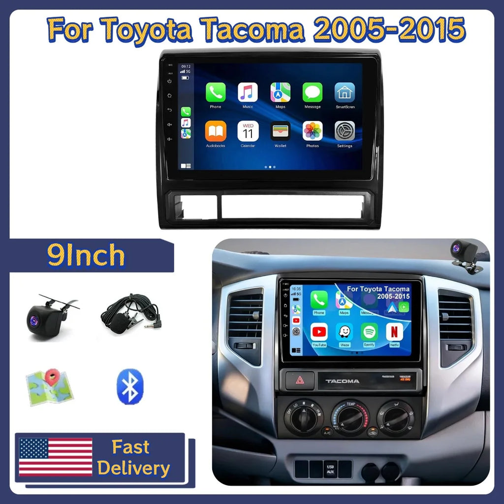 9In 4+64GB Car Stereo Radio For Toyota Tacoma 2005-2015 For Car Player Android15 Android Auto WiFi Bluetooth GPS Navi Head Unit
