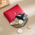 Custom Initials Fashion Women Genuine Leather Short Double Wallet Cute Small Coin Purse Mini Credit Card Holder Key Storage Bag